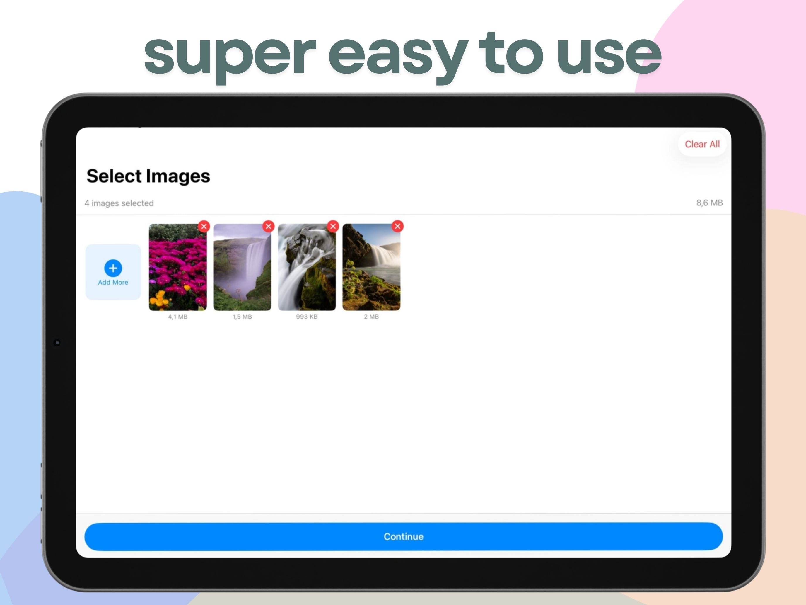 Easy image selection with previews
